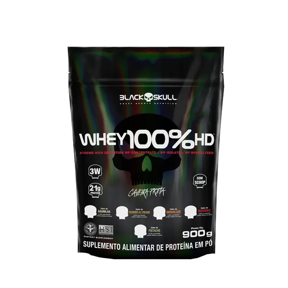 Whey 100% HD Refil Black Skull