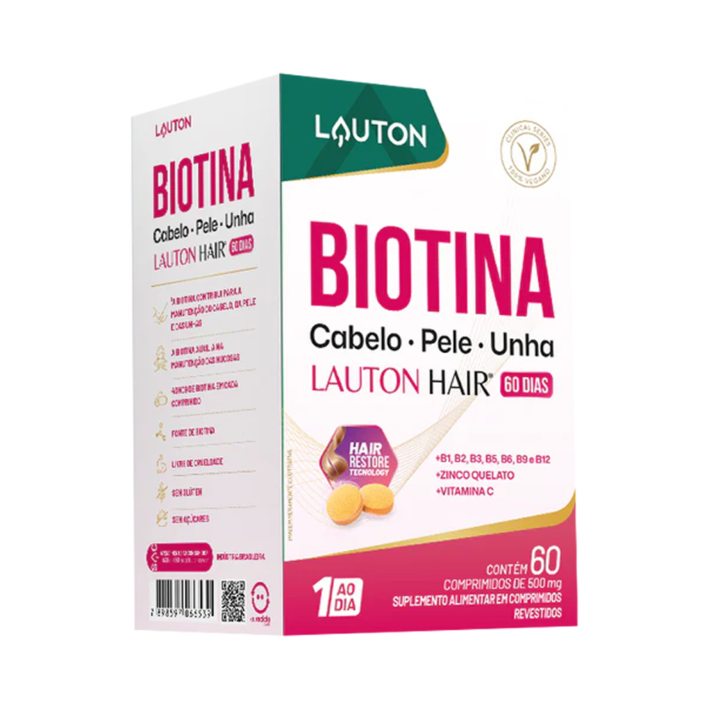 Biotina Lauton Hair - 45mcg - 60 Cps | Lauton Nutrition