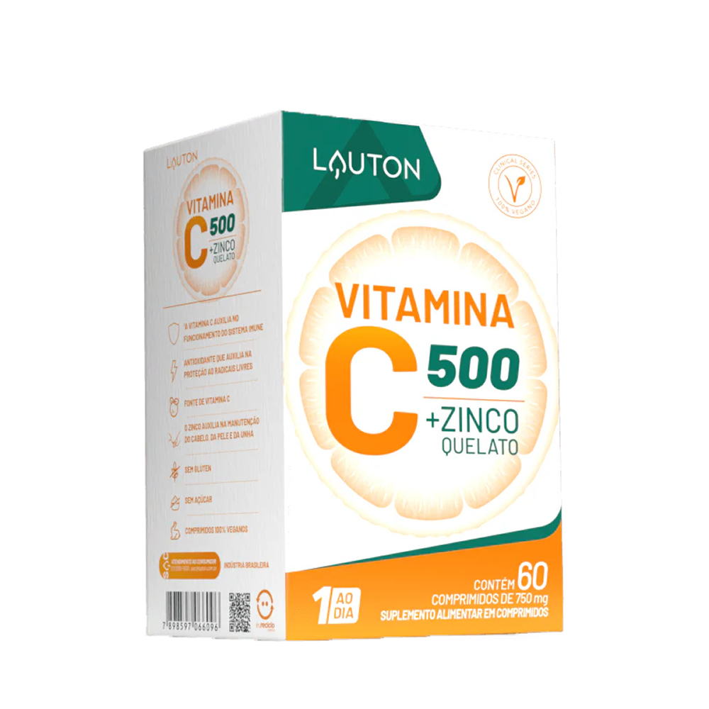 Vitamina C + Zinco 500mg - 60 cápsulas