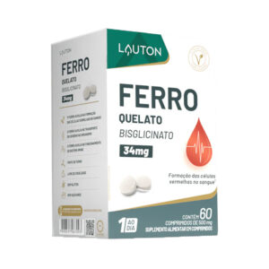 Ferro Quelato Bisglicinato 34mg - 60 Comprimidos | Lauton